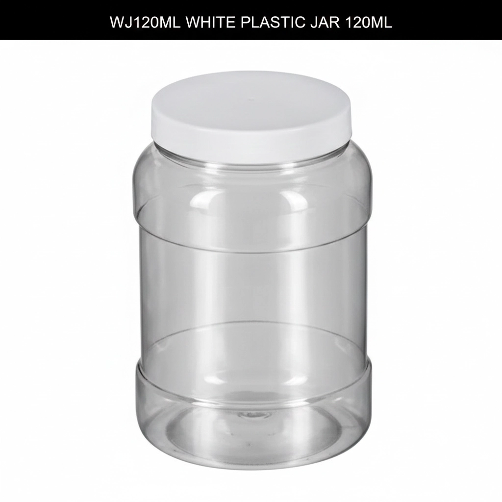 WJ120ML WHITE PLASTIC JAR 120ML